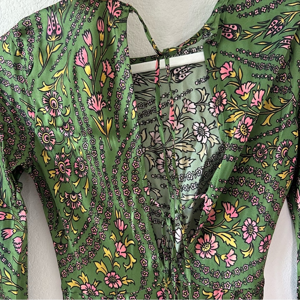 VERONICA BEARD Gemma Maxi Green Floral Dress SZ US 2 - Picture 8 of 9